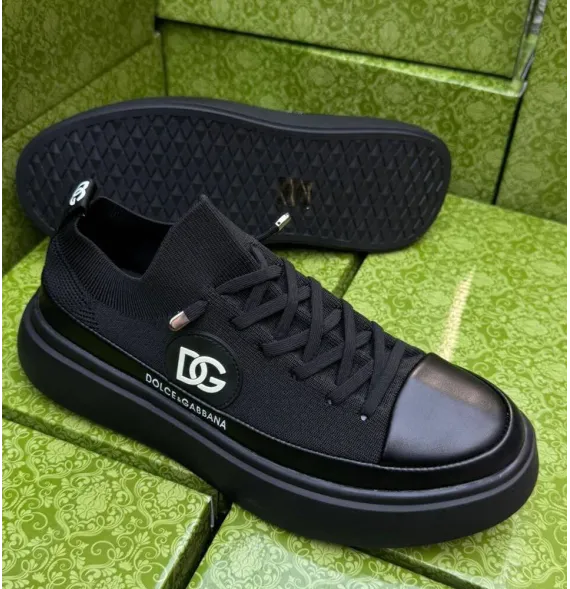 Zapatillas Deportivas Negras de Alta Gama con Logotipo D&G y