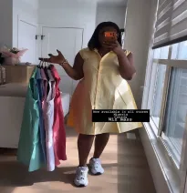Vestido Midi Camisero Sin Mangas Amarillo con Falda de Vuelo y Cierre Frontal Abotonado para Mujer