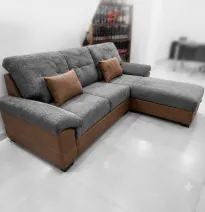 Sofá Europeo Tipo L Comercial Jada en Color Gris Sofisticado