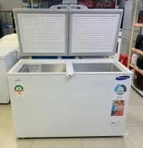 Congelador Horizontal Doble Puerta Samsung Blanco con Cestas Interiores y Control de Temperatura