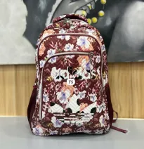 Mochila Escolar Estilo Acolchado con Estampado Floral y Logotipo Adidas