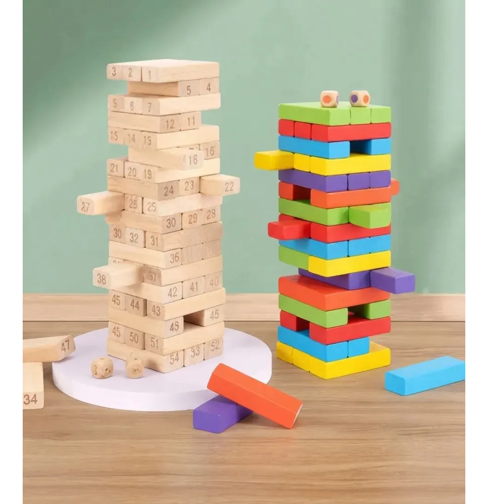 Jenga de madera de colores