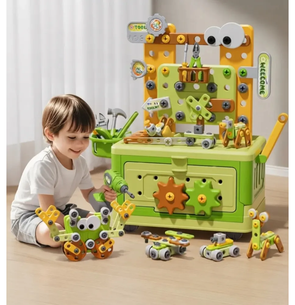 Mesa de herramientas de montaje para niños
