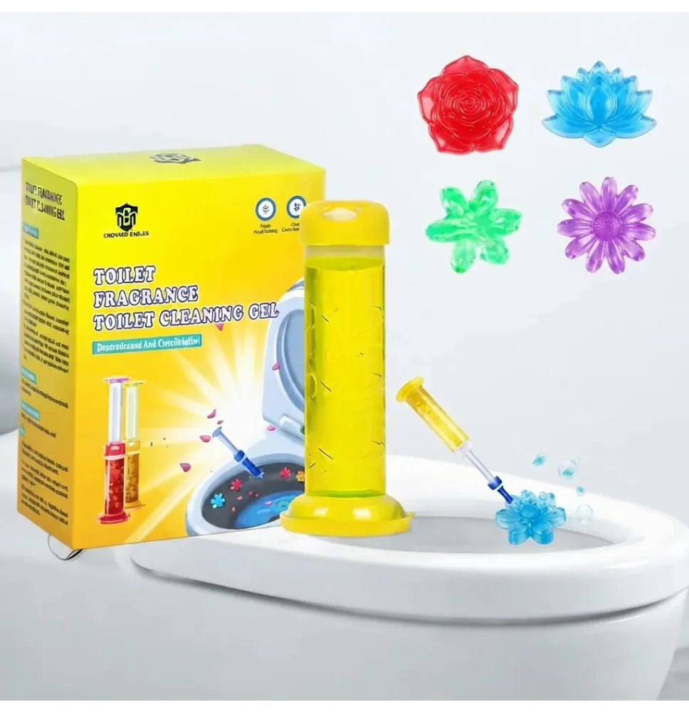 Gel aromático limpiador de inodoro con flores