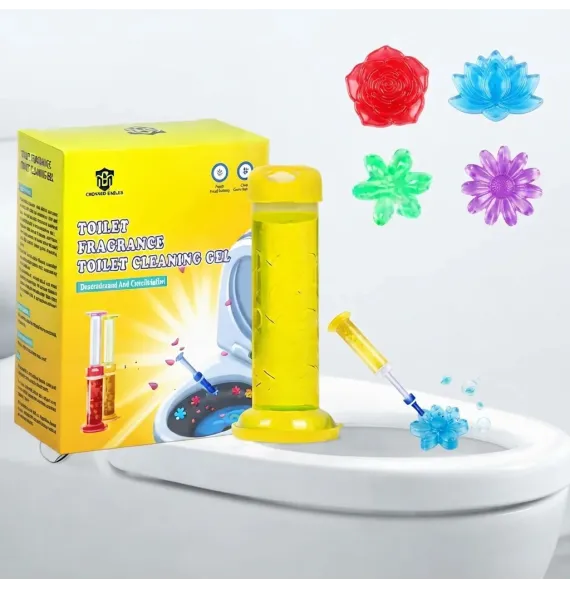 Gel aromático limpiador de inodoro con flores