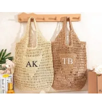 Bolso de playa de rafia personalizado