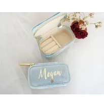 Mini estuche de joyería de terciopelo italiano