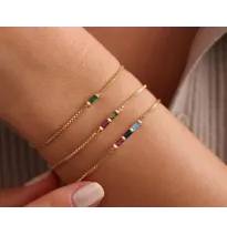Pulsera de piedra natal de oro