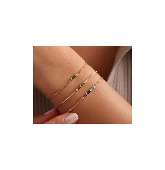 Pulsera de piedra natal de oro