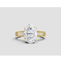 Anillo de compromiso ovalado vintage con diamante