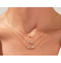 Gold Vermeil Bezel Set Family Birthstone Necklace