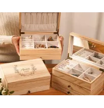 Caja de joyería de madera personalizada