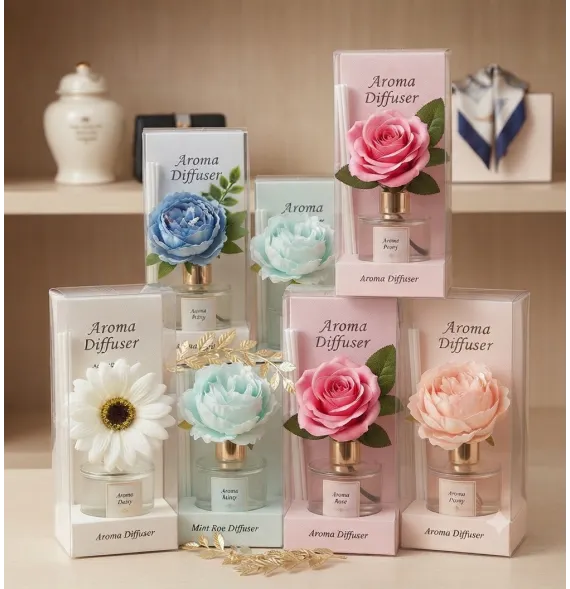 Set de Difusor de Aromas Premium con Flor Decorativa Artesanal