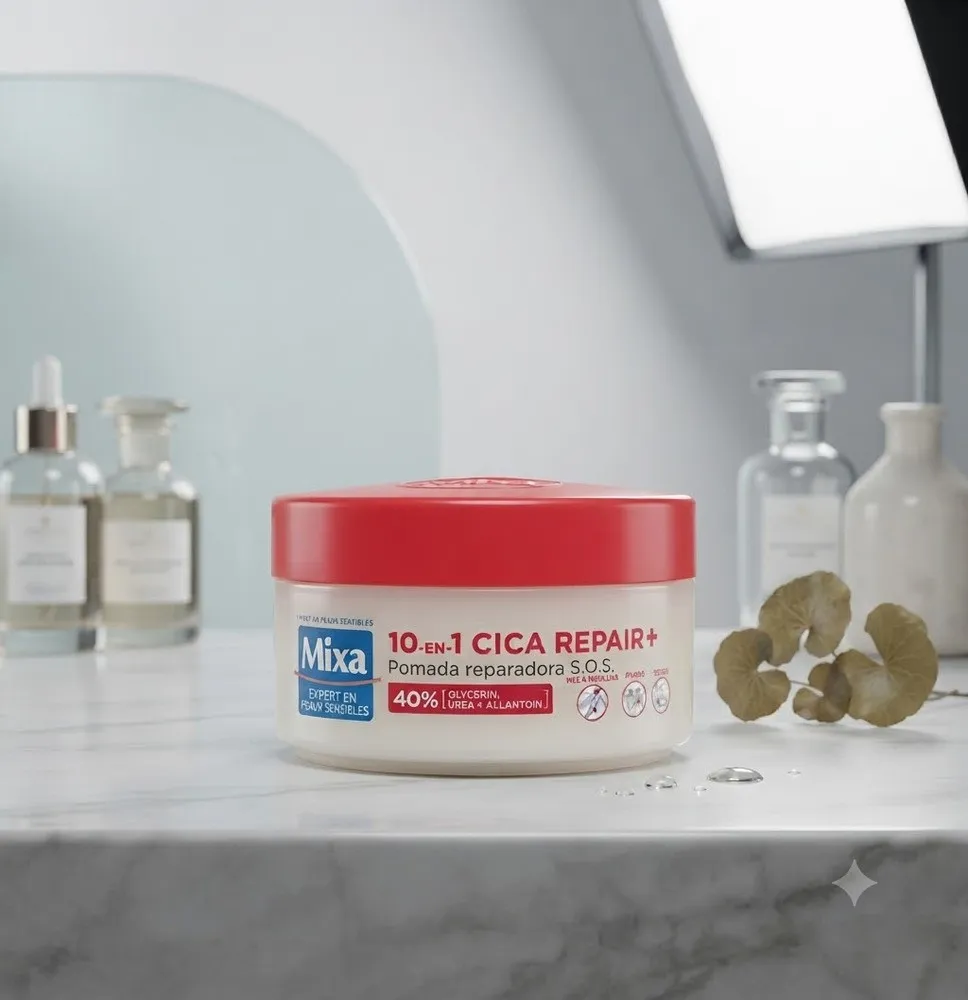 Mixa 10-en-1 Cica Repair+ Pomada Reparadora S.O.S. – Pomada Multiusos con 40% [Glicerina, Urea y Alantoína] – Tarro de Cuidado I