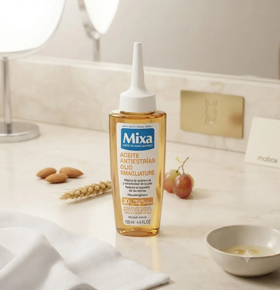 Mixa Aceite Antiestrías Olio Smagliature – Aceite Corporal con 30% [Oils & Active] – Mejora y Repara la Apariencia de las Estría