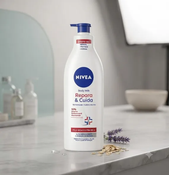 Nivea Body Milk Repara & Cuida – Loción Corporal para Piel Seca