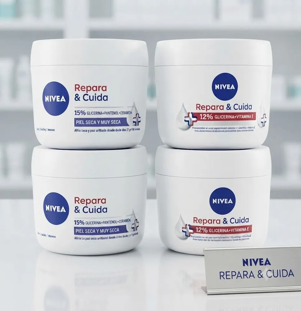 Nivea Body Milk Repara & Cuida – Loción Corporal para Piel Seca y Extra Seca con 10% Glicerina, Provitamina B5 y Niacinamida – 7