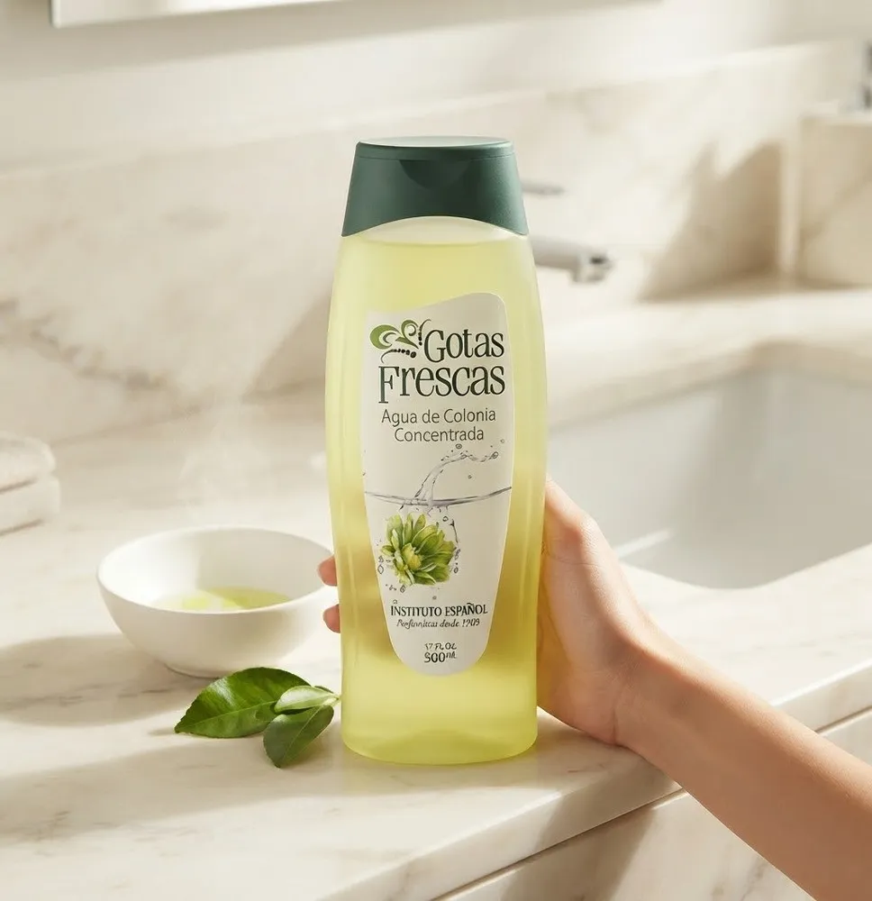Gotas Frescas Instituto Español Agua de Colonia Concentrada – Colonia Clásica Diaria con Aroma Fresco y Duradero – Botella de 50