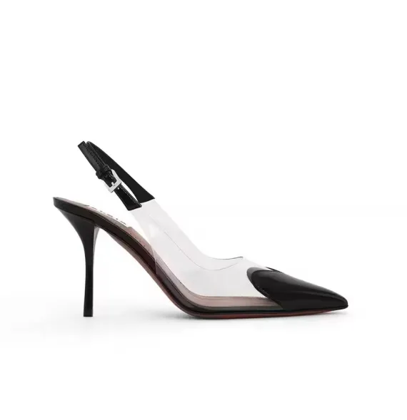 Alaïa Clear PVC Heart Toe Slingback Stiletto High Heels –