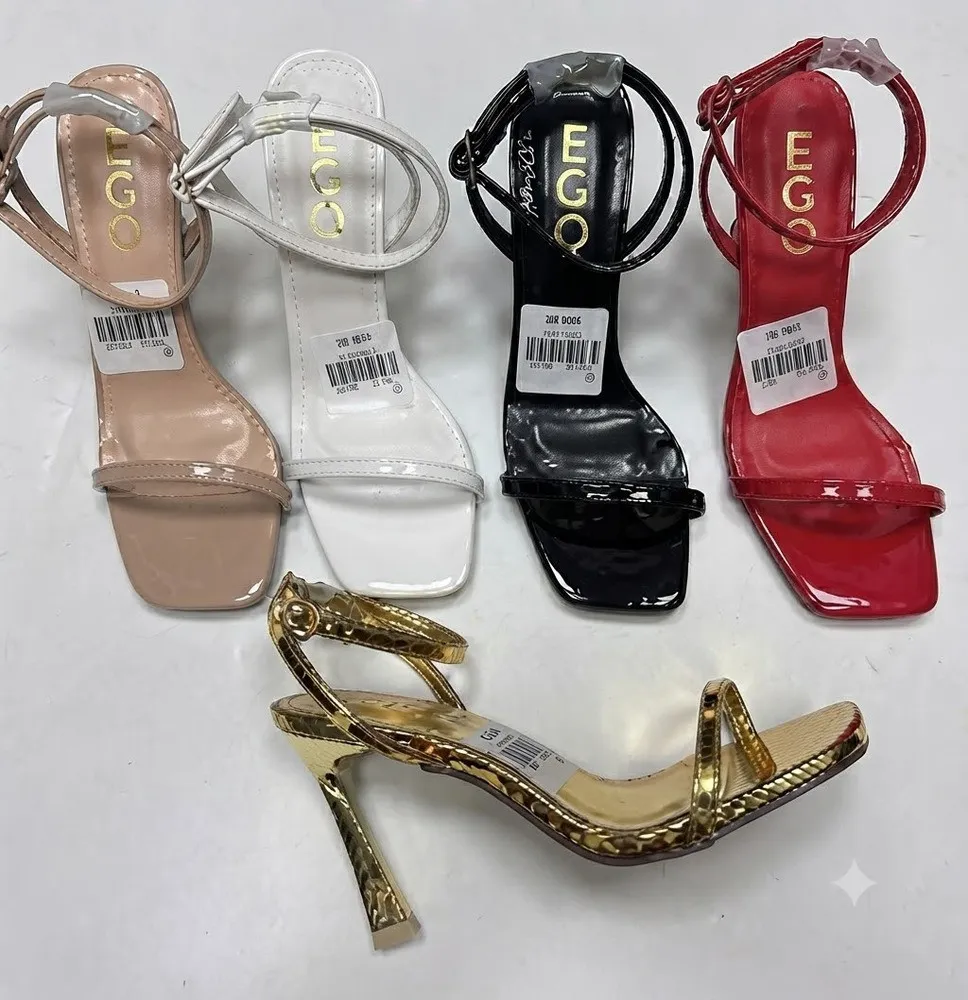 Minimalist Square Toe Ankle Strap Stiletto Sandals – Sandalias de Tacón Alto con Puntera Cuadrada y Tira Fina para Mujer