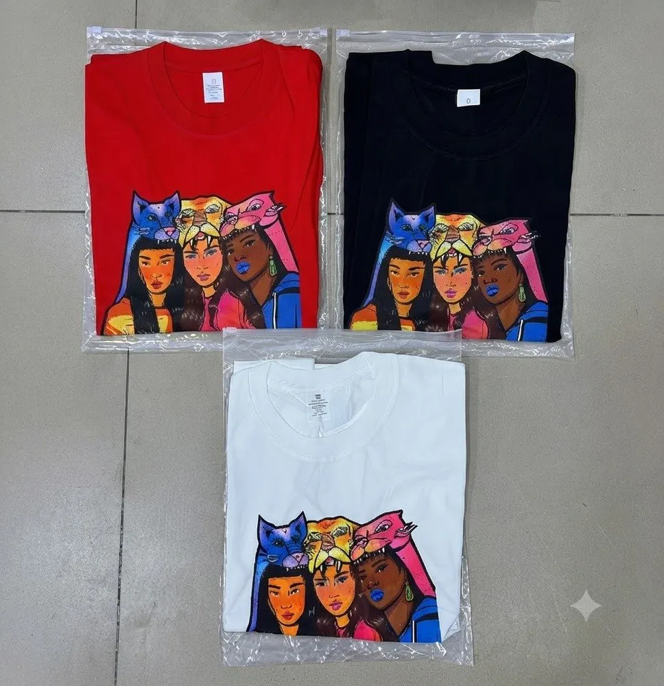 Camiseta Casual de Manga Corta con Estampado Gráfico de Chicas