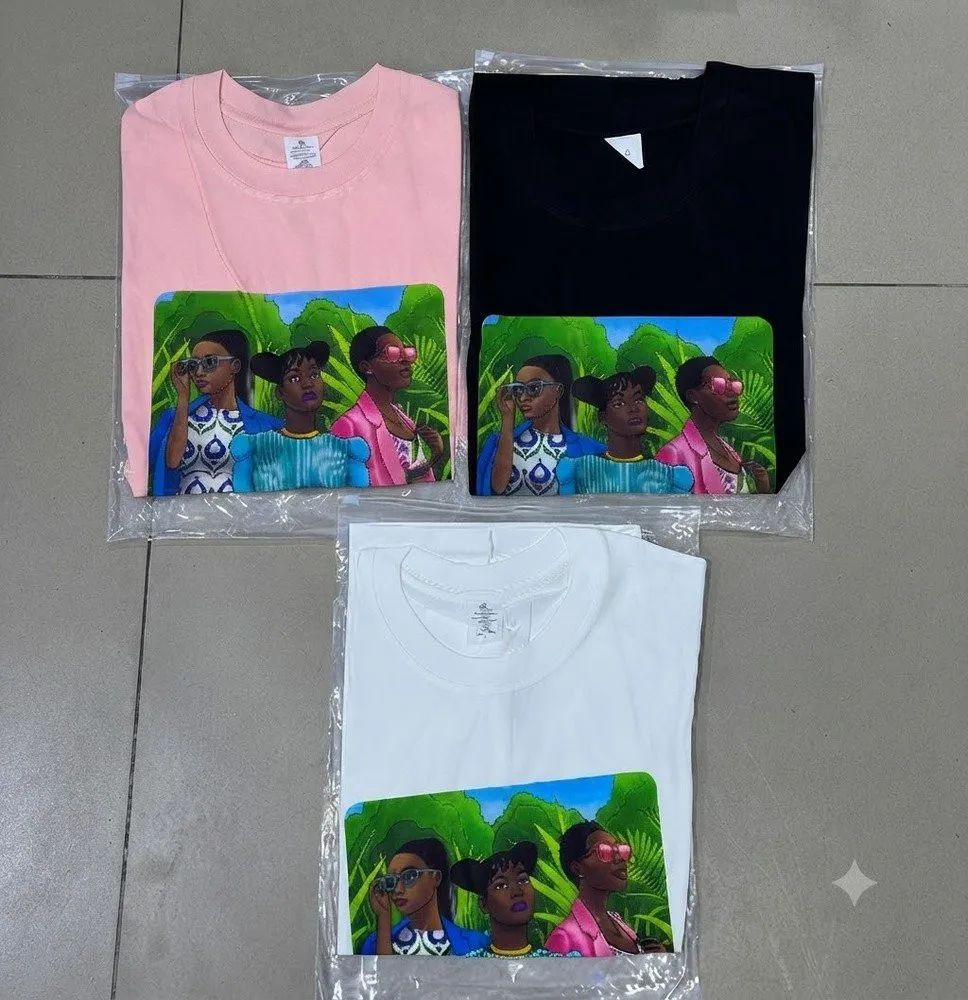 Camiseta Casual de Manga Corta con Estampado Gráfico de Chicas