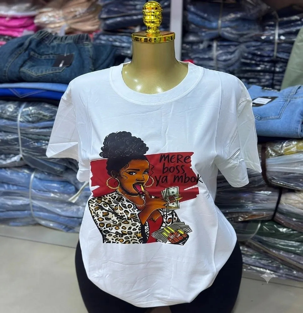 Camiseta Casual de Manga Corta con Estampado Gráfico de Chicas