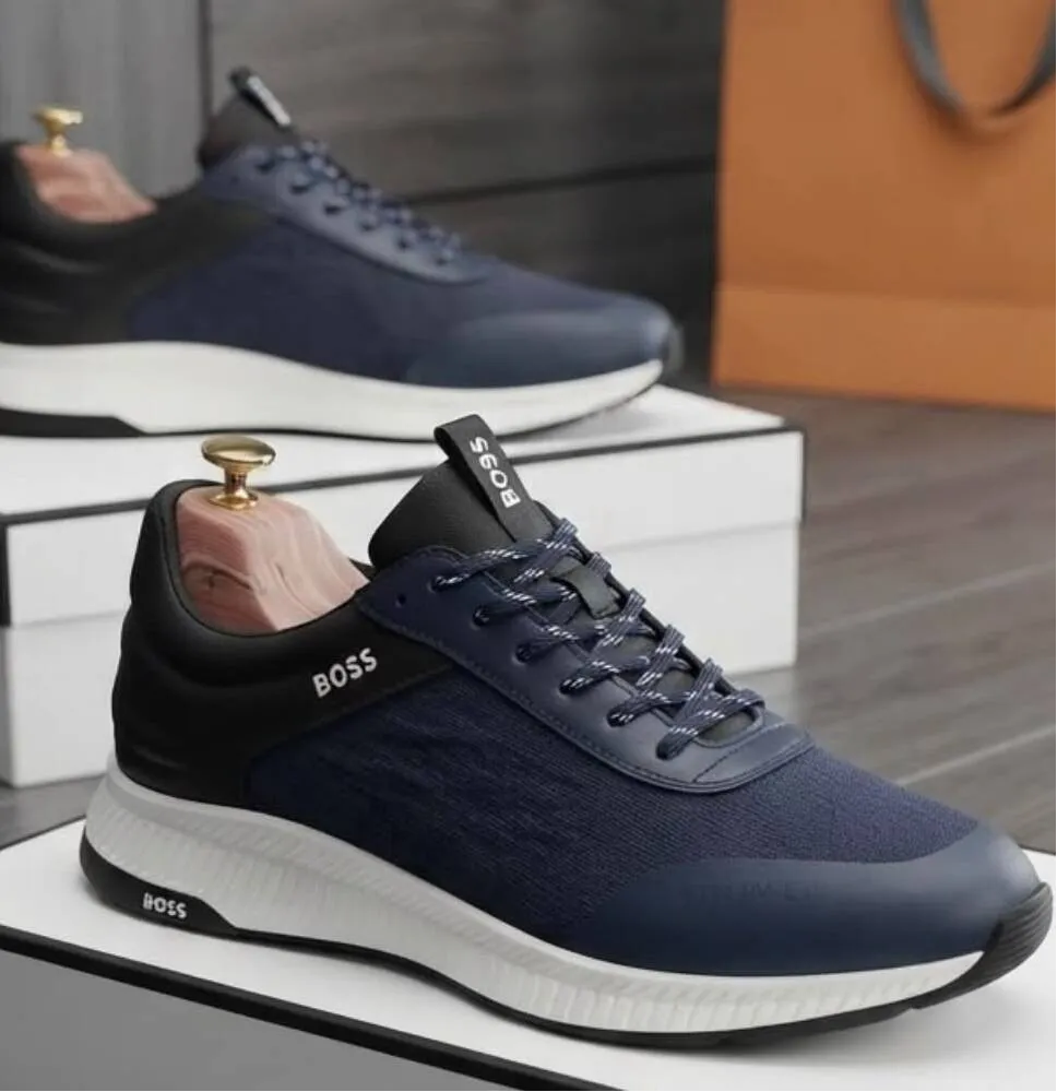 Zapatillas Deportivas Estilo Urbano en Tono Caqui con Suela Blanca y Logotipo BOSS