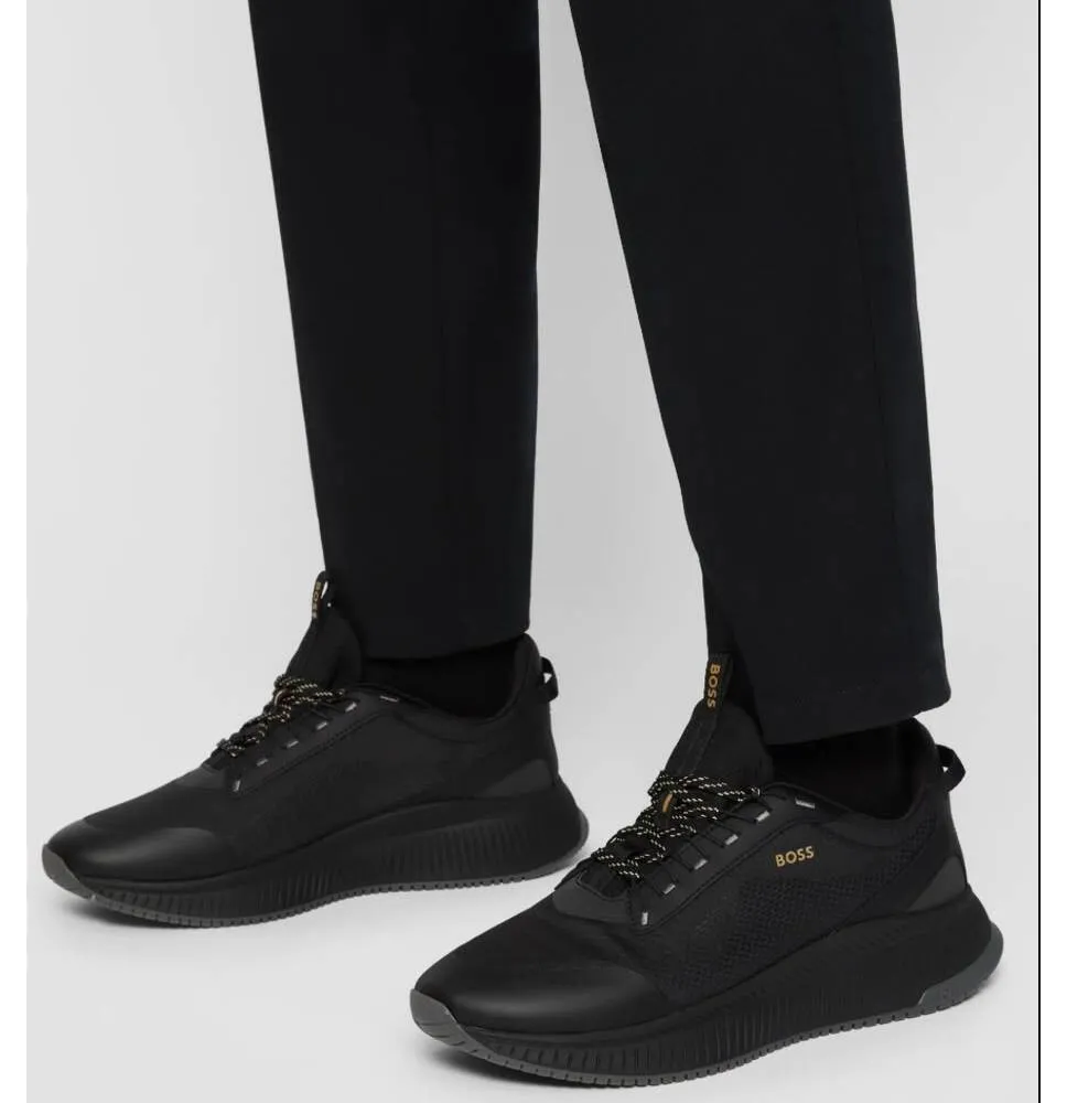 Zapatillas Deportivas Estilo Urbano en Tono Caqui con Suela Blanca y Logotipo BOSS